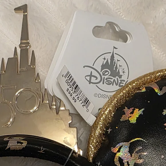 Disney Offical 50 Year Anniversary Black and Gold Magical Ears NWT - Picture 4 of 4